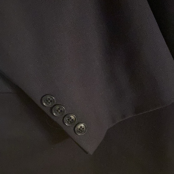 Albert Nipon Suit Mens 46R Navy 3 Button Wool Color Black - Picture 14 of 14